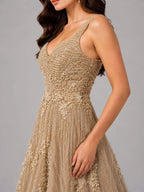 gold evening gown