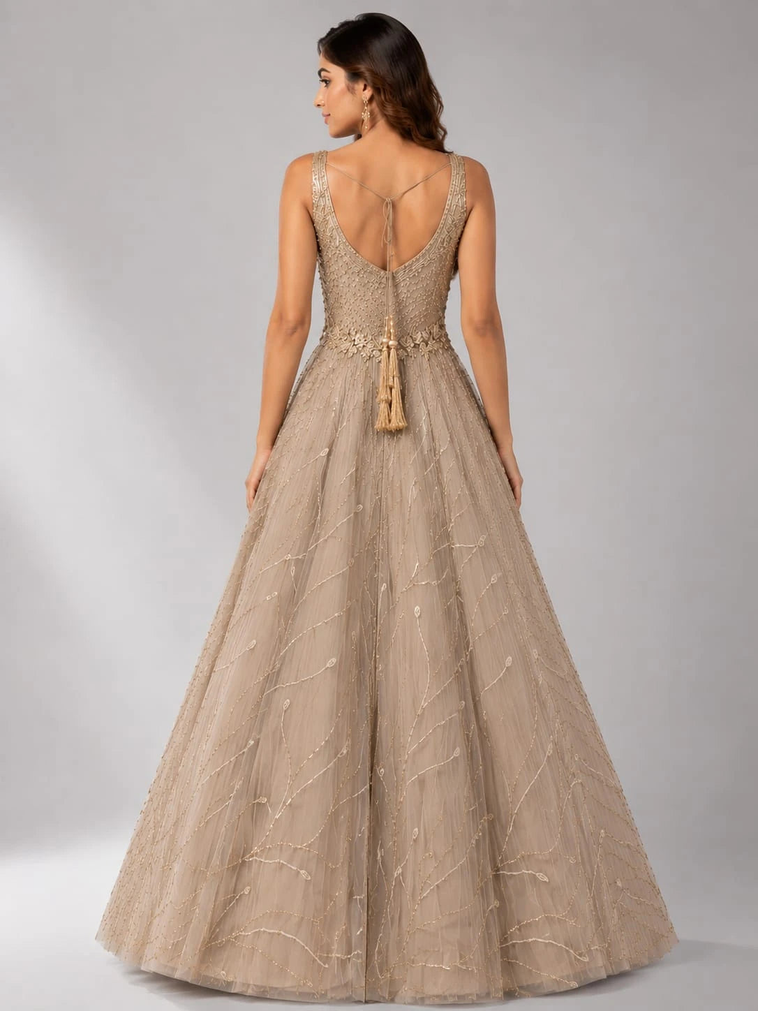 gold evening gown