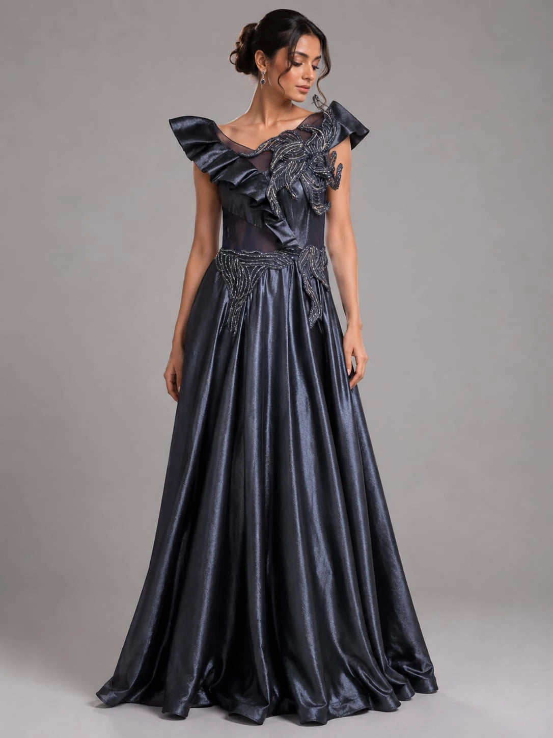 navy blue gown