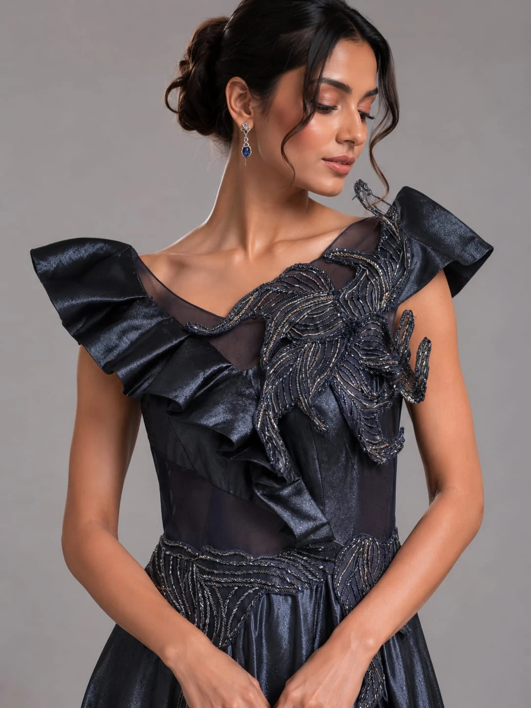 navy blue gown