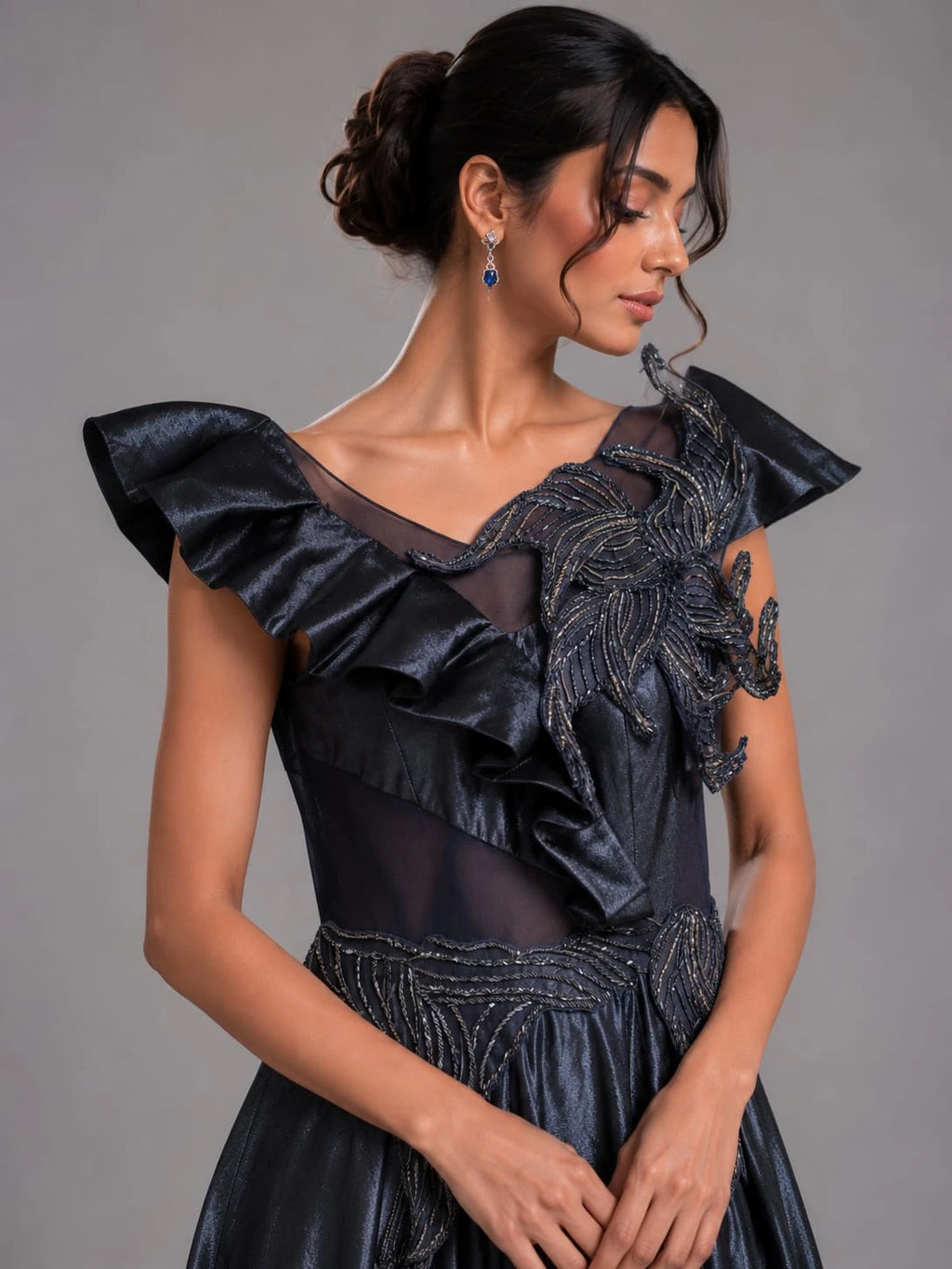 navy blue gown