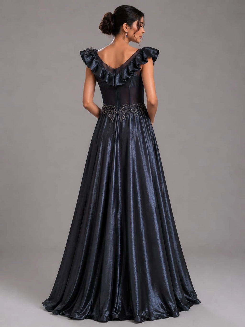 navy blue gown