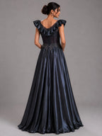navy blue gown