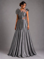 silver grey gown