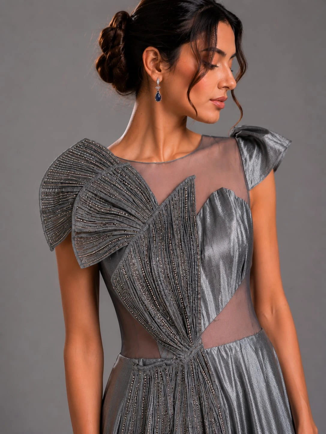 silver grey gown