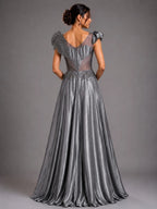 silver grey gown