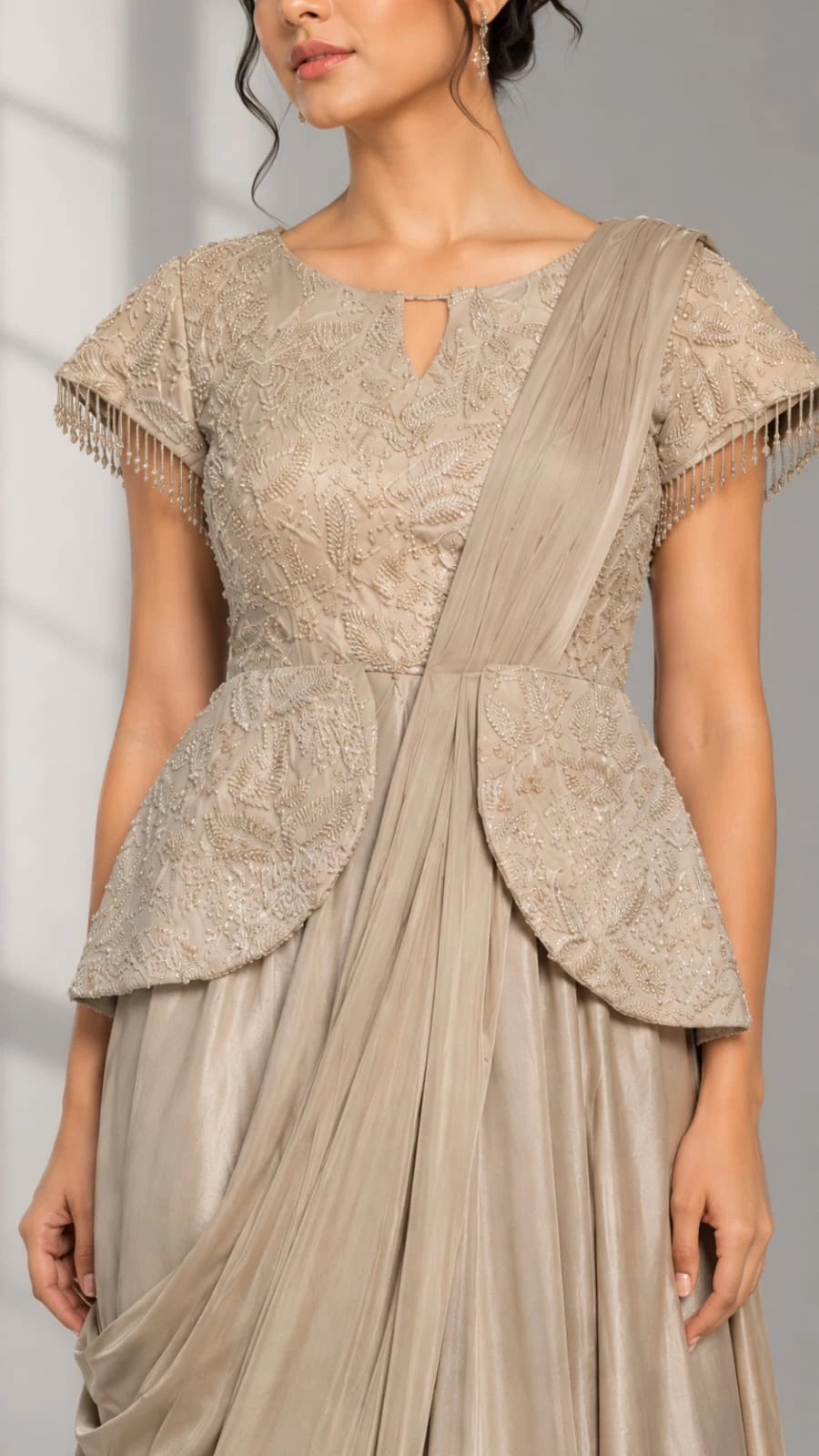 golden one piece gown