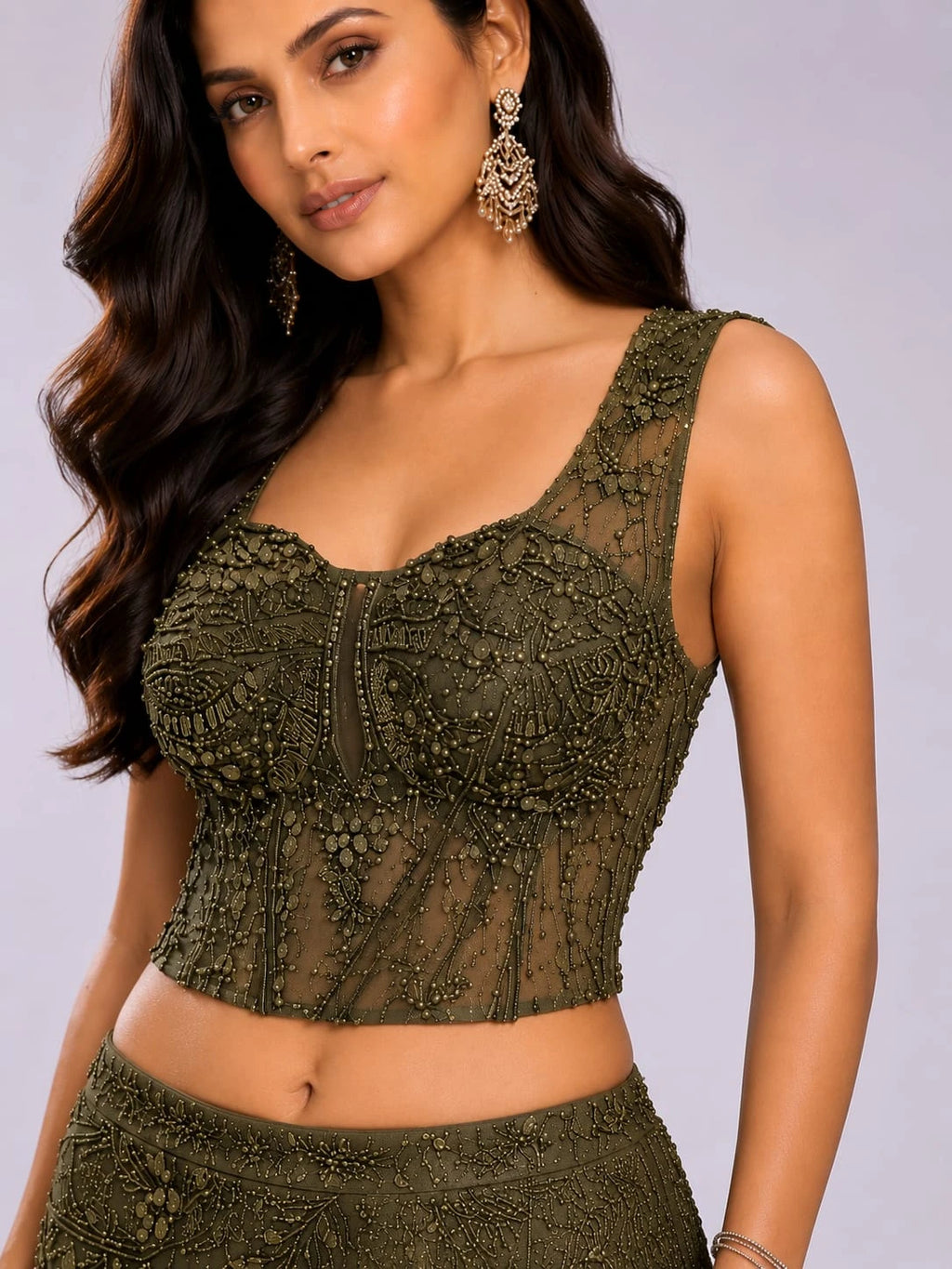 mehendi mermaid lehenga