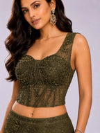 mehendi mermaid lehenga