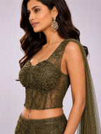 mehendi mermaid lehenga