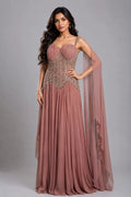 peach western dress
