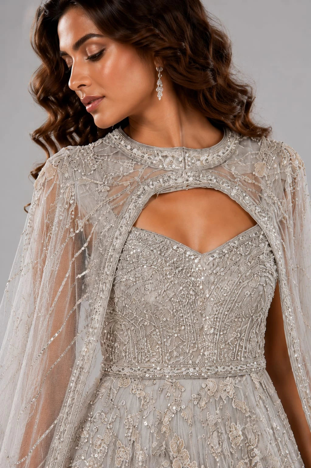 golden party wear gown