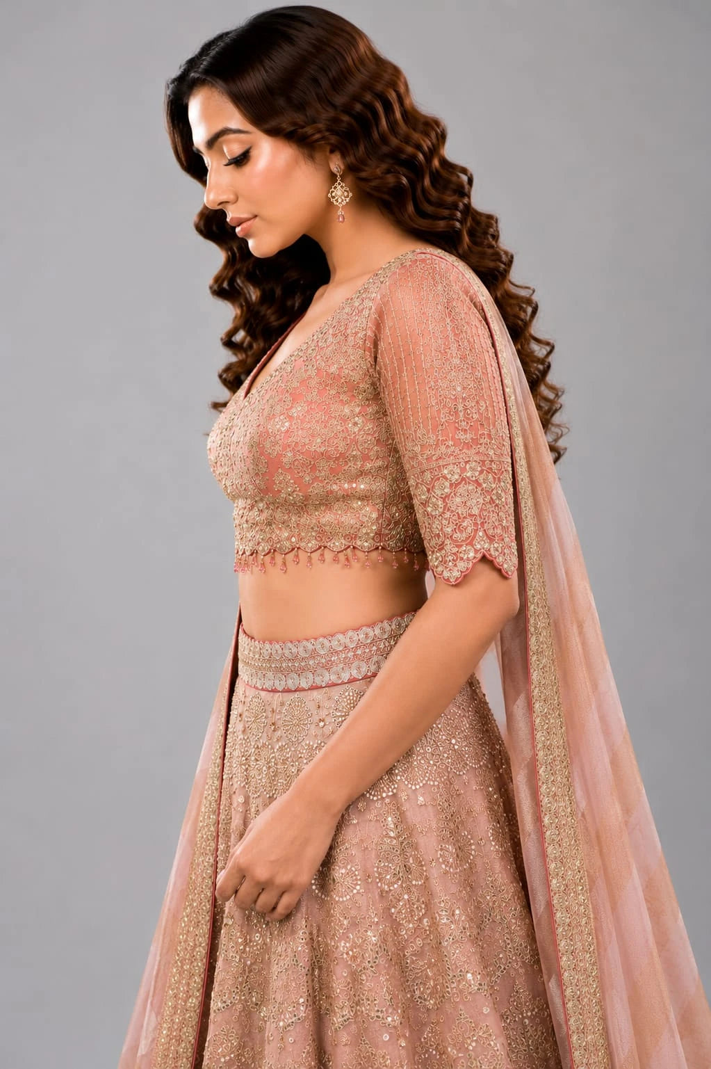 designer rani pink lehenga