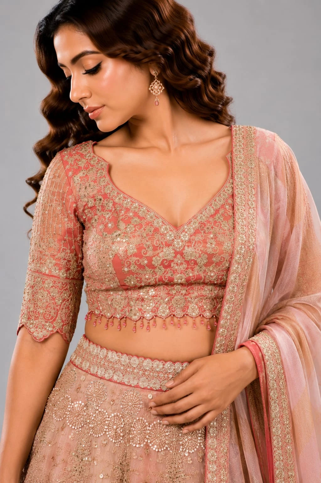designer rani pink lehenga