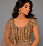 copper peplum sharara set