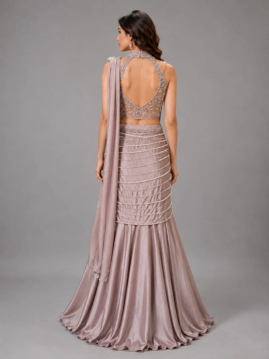 designer mauve lehenga