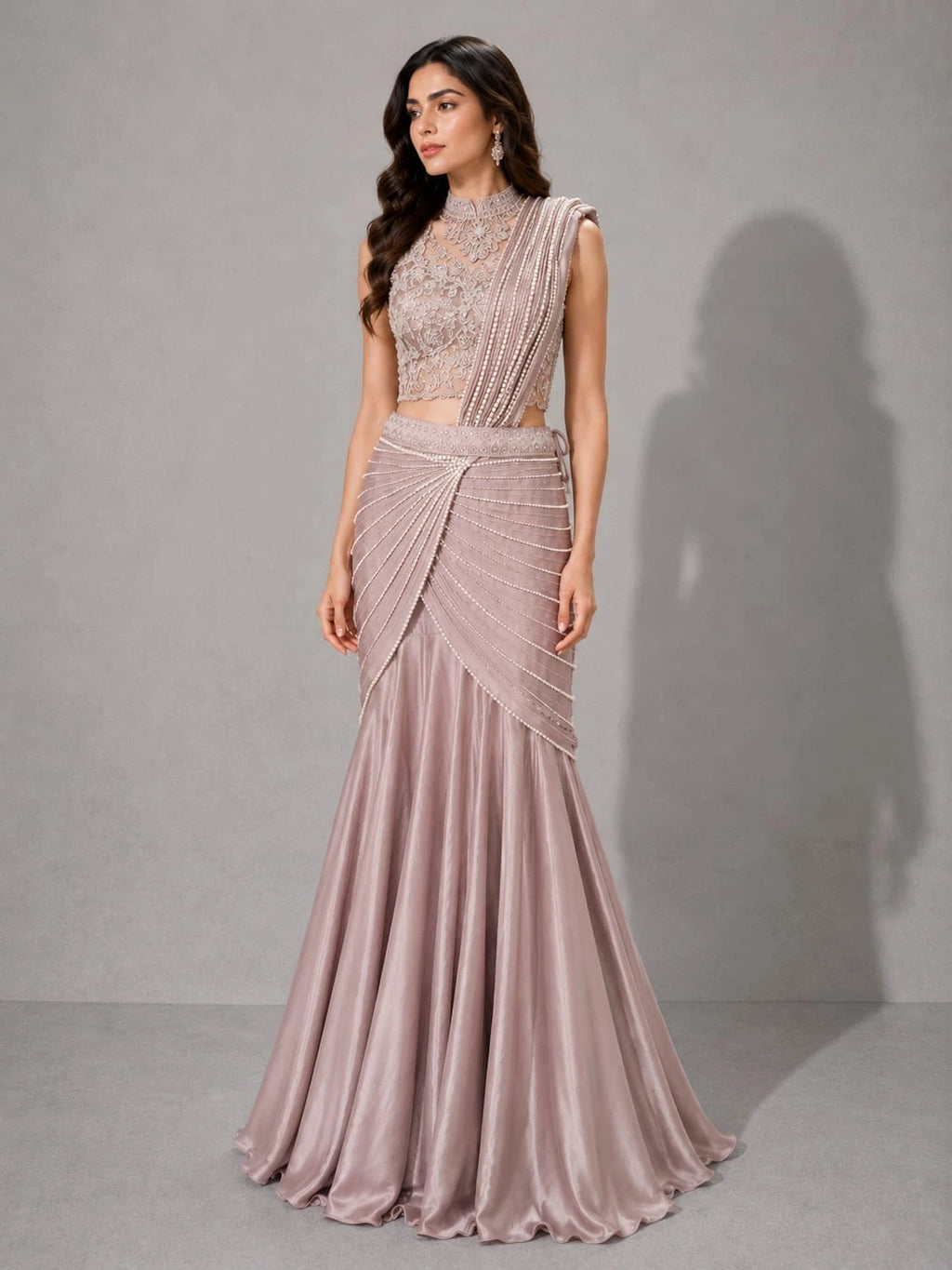 designer mauve lehenga