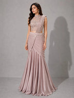 designer mauve lehenga