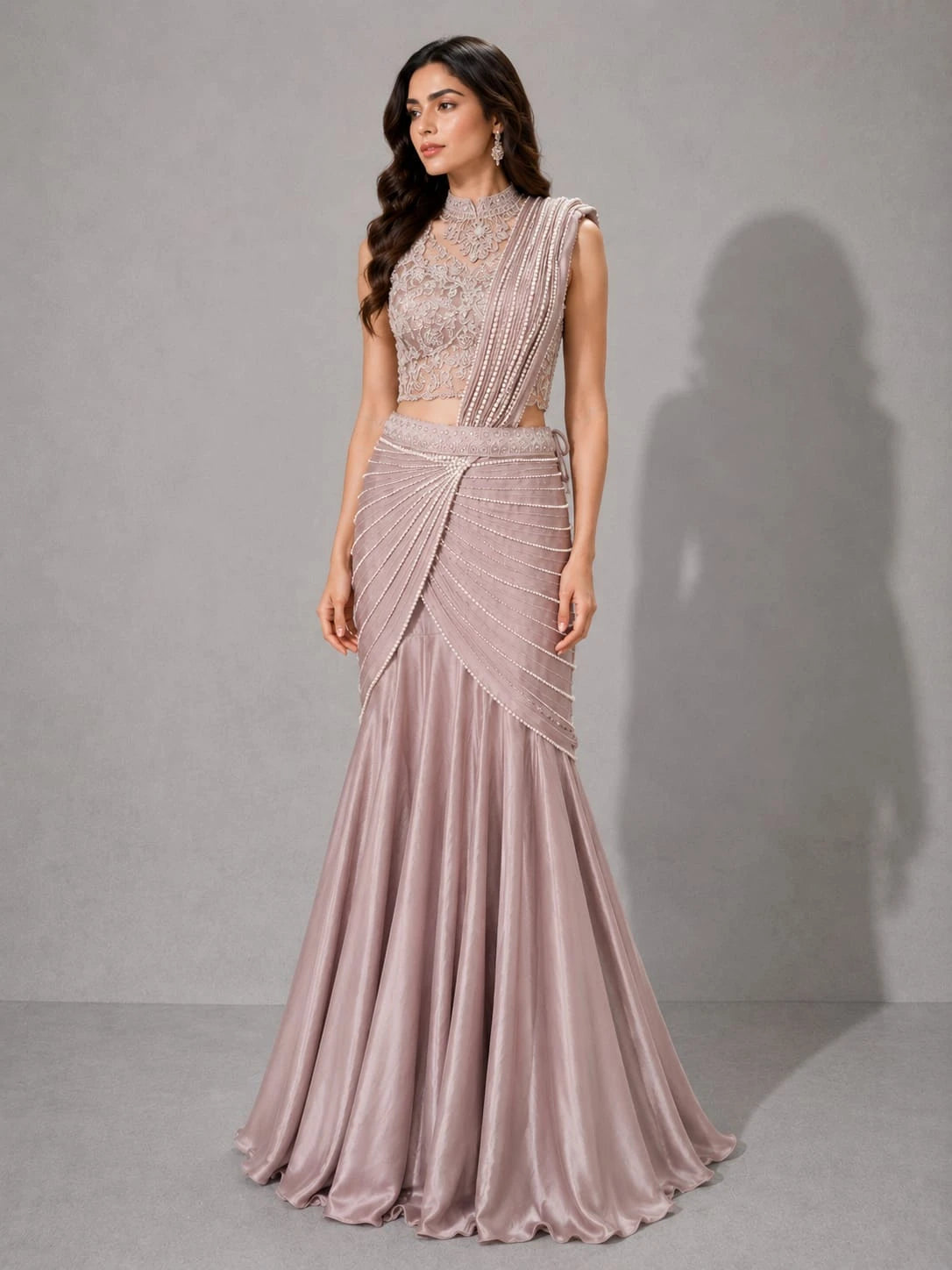 designer mauve lehenga