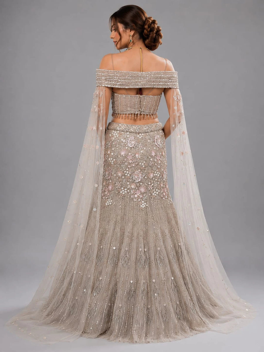 pista green lehenga