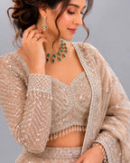 designer gold lehenga