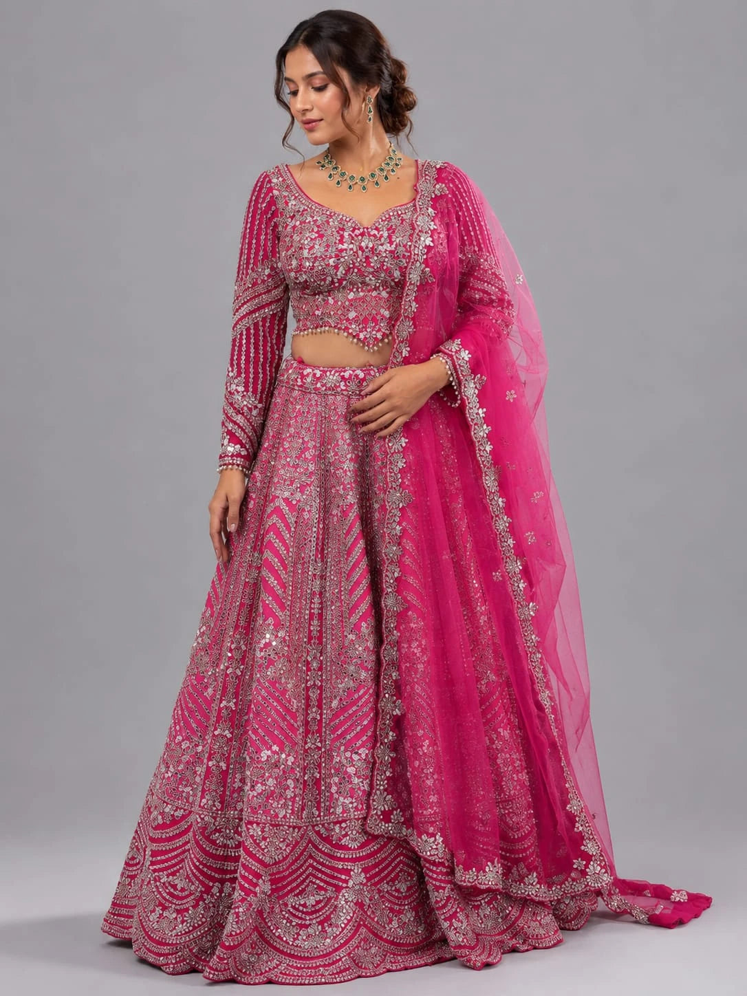 designer rani pink lehenga