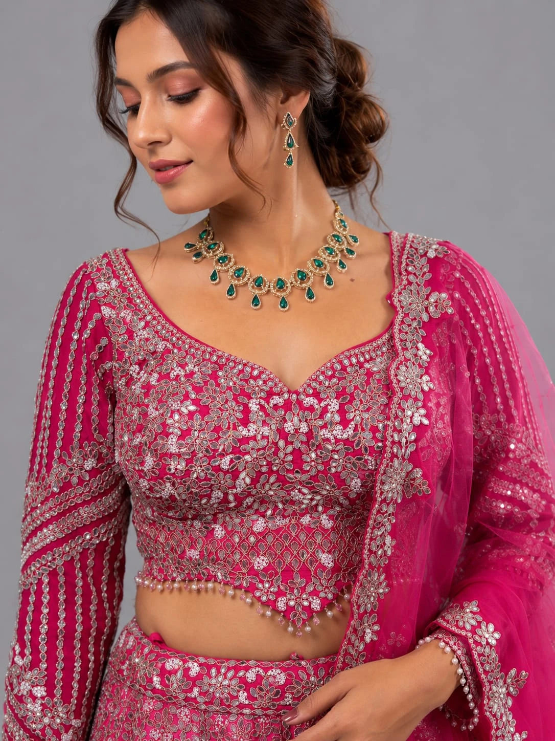 designer rani pink lehenga