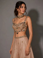 gold traditional sharara set