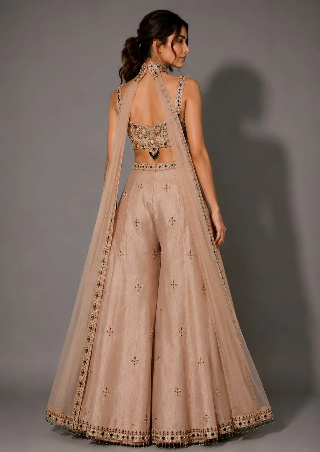 gold traditional sharara set