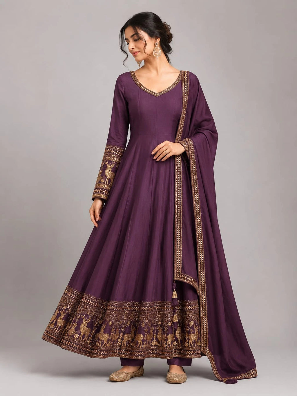wine suit set with dupatta