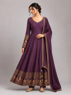 wine suit set with dupatta