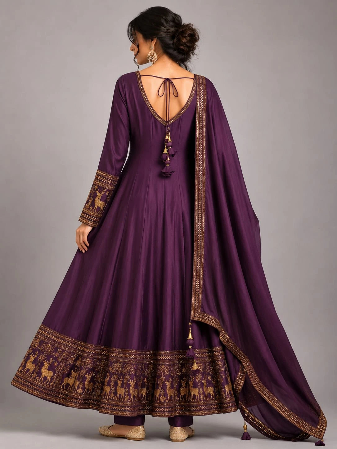 wine suit set with dupatta