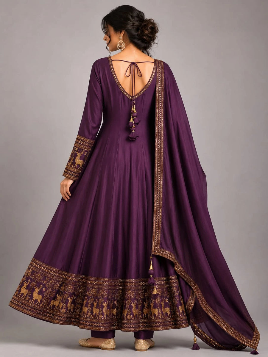 wine suit set with dupatta