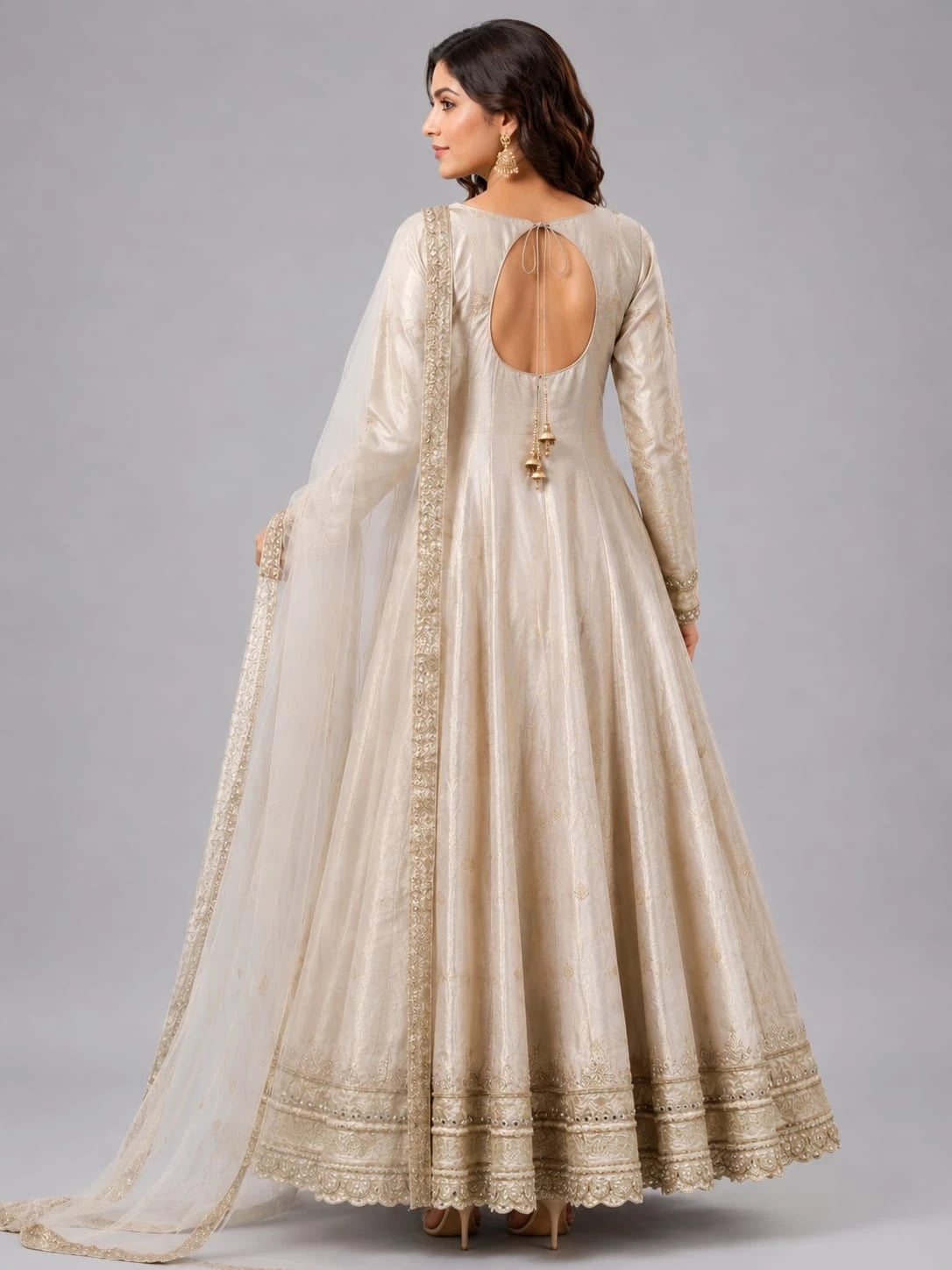 ivory suit set with dupatta