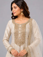 ivory suit set with dupatta