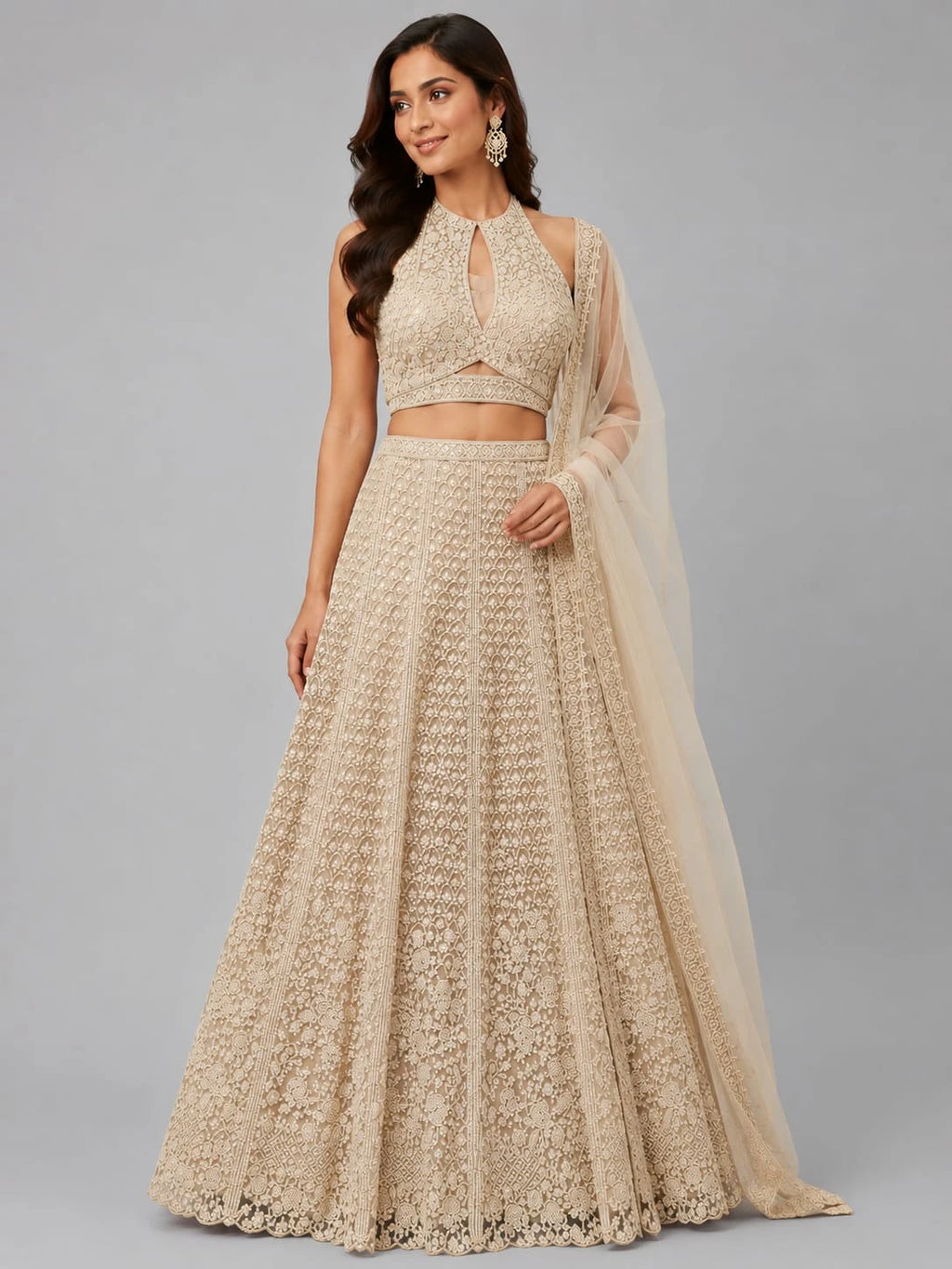 gold flared lehenga skirt