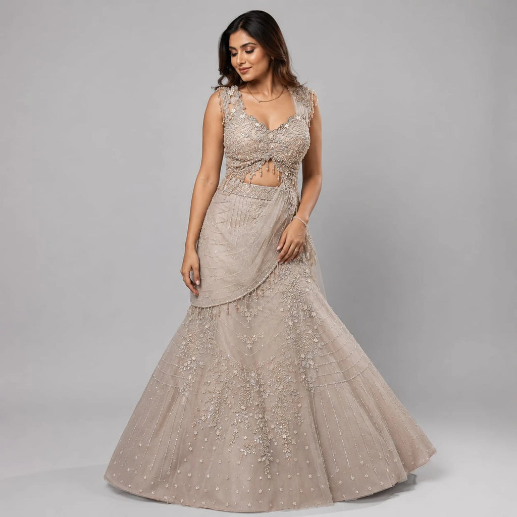 gold lehenga for women