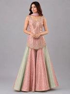 pink flared sharara pants