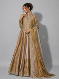 gold anarkali suit