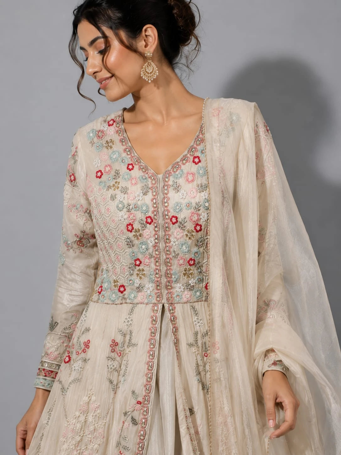 ivory indo western suit
