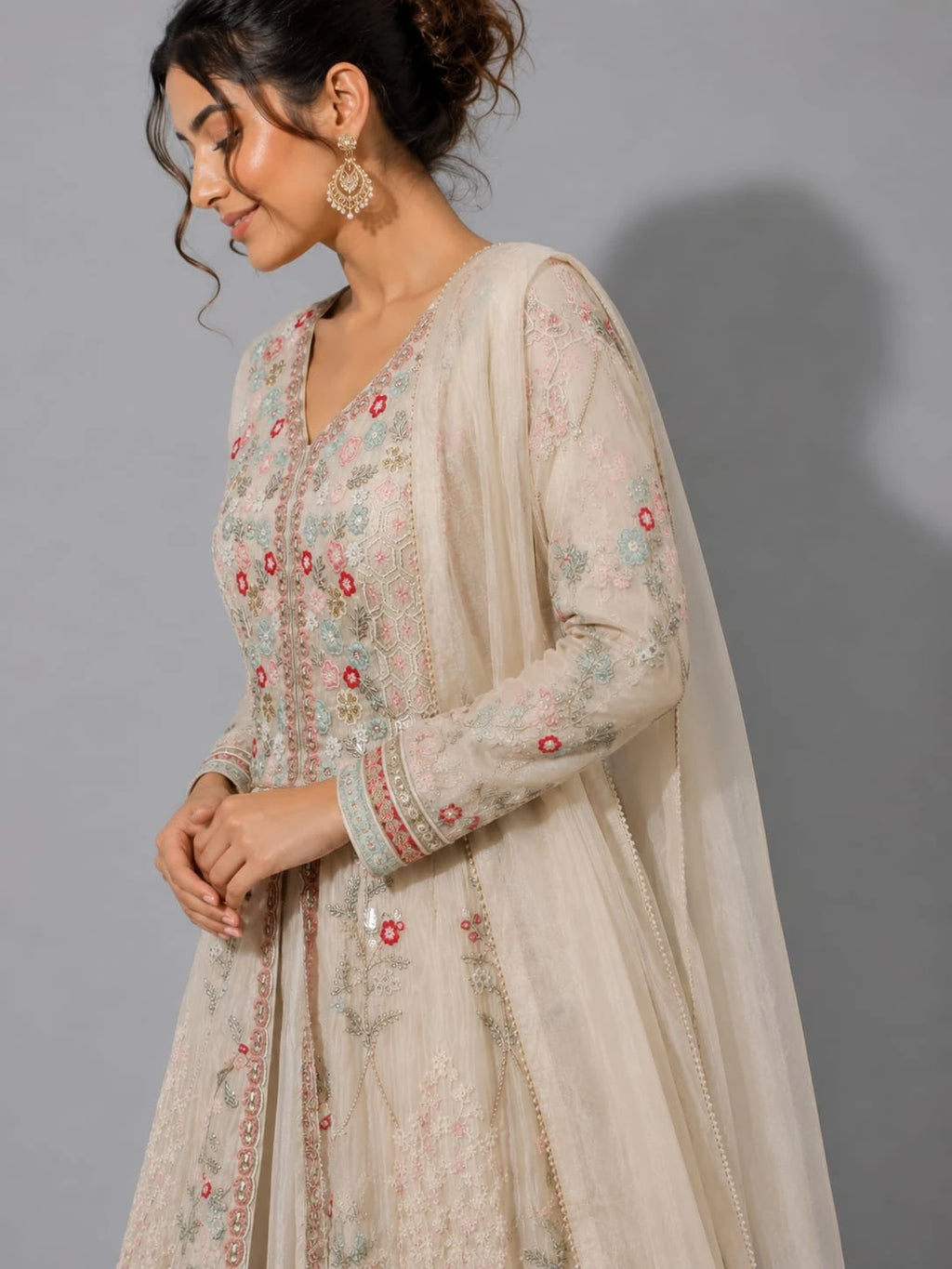 ivory indo western suit