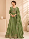 green suit set with dupatta