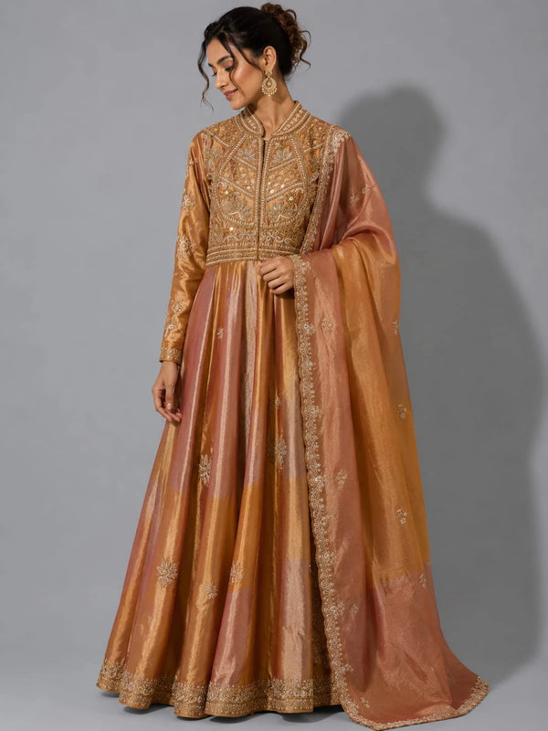 gold embroidered anarkali