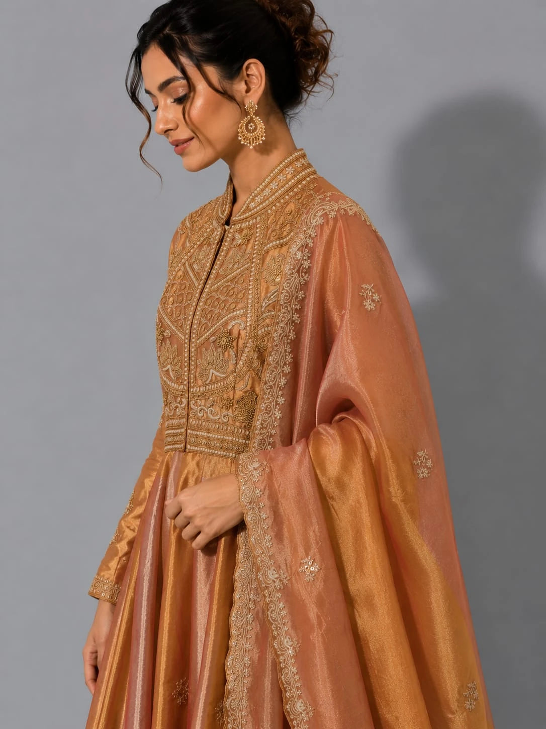 gold embroidered anarkali