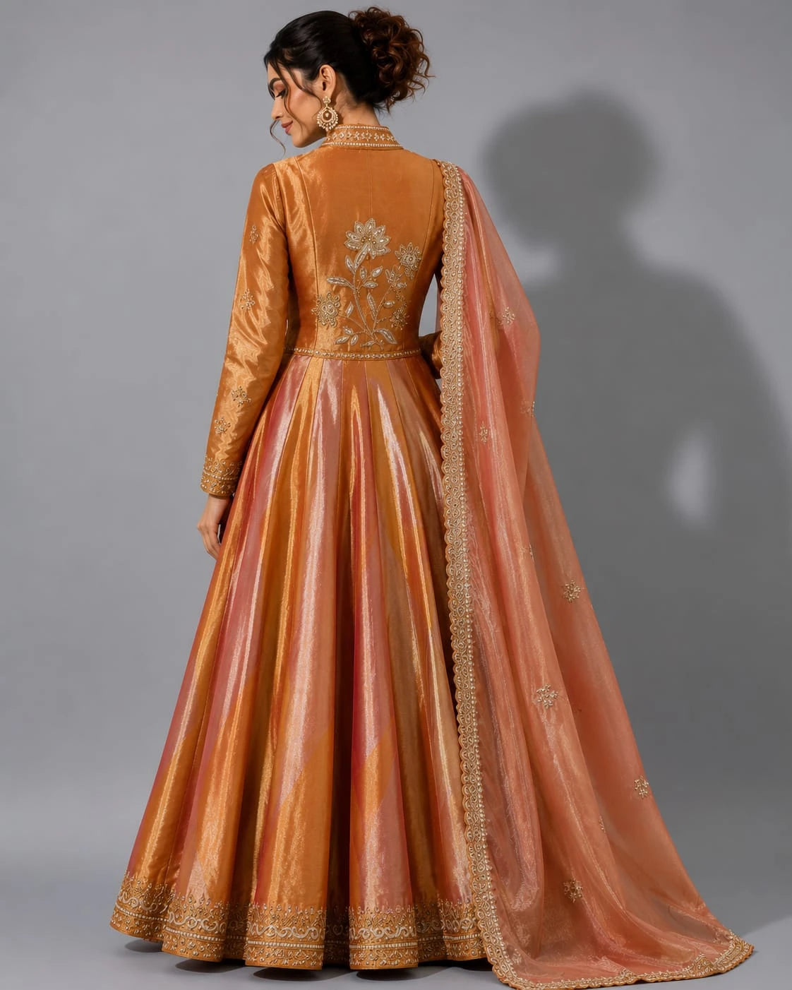 gold embroidered anarkali