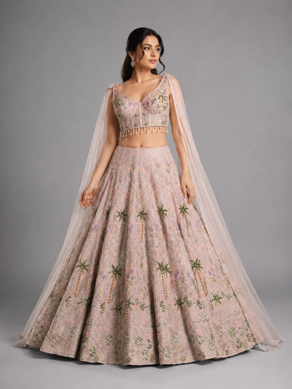 pink lehenga with dupatta