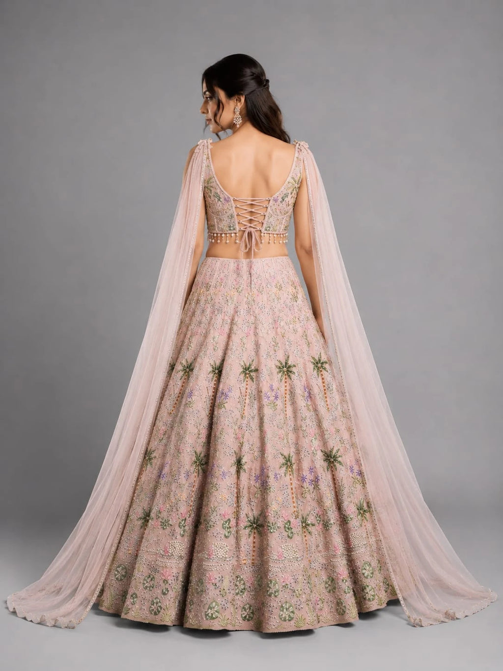 pink lehenga with dupatta
