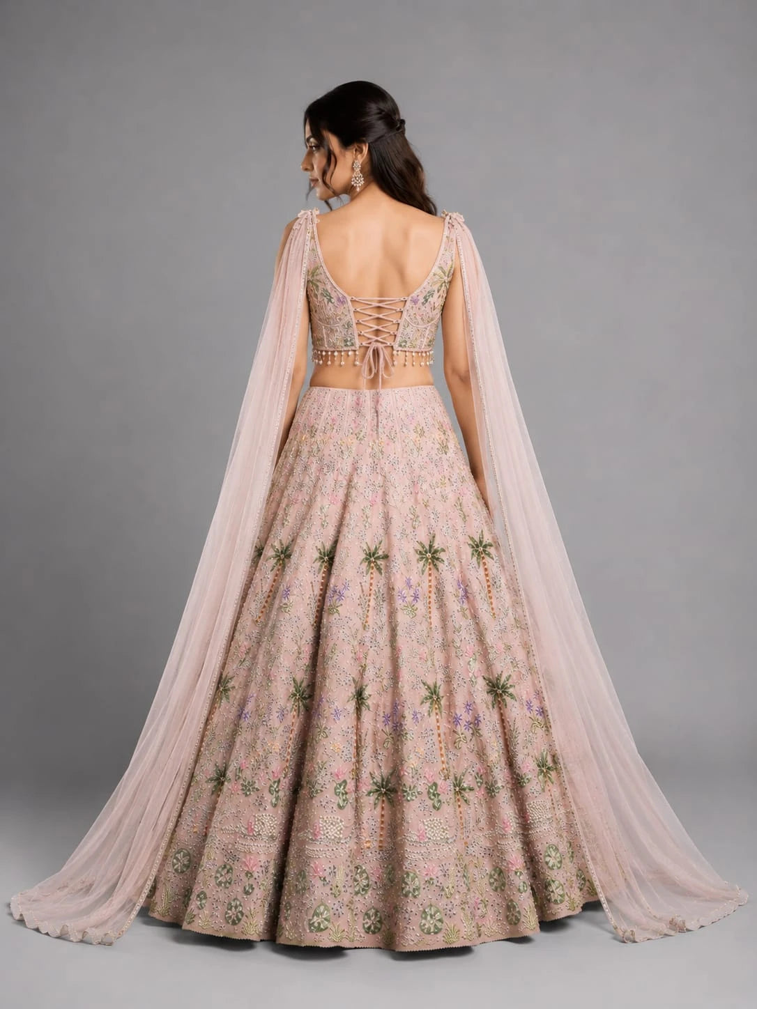 pink lehenga with dupatta