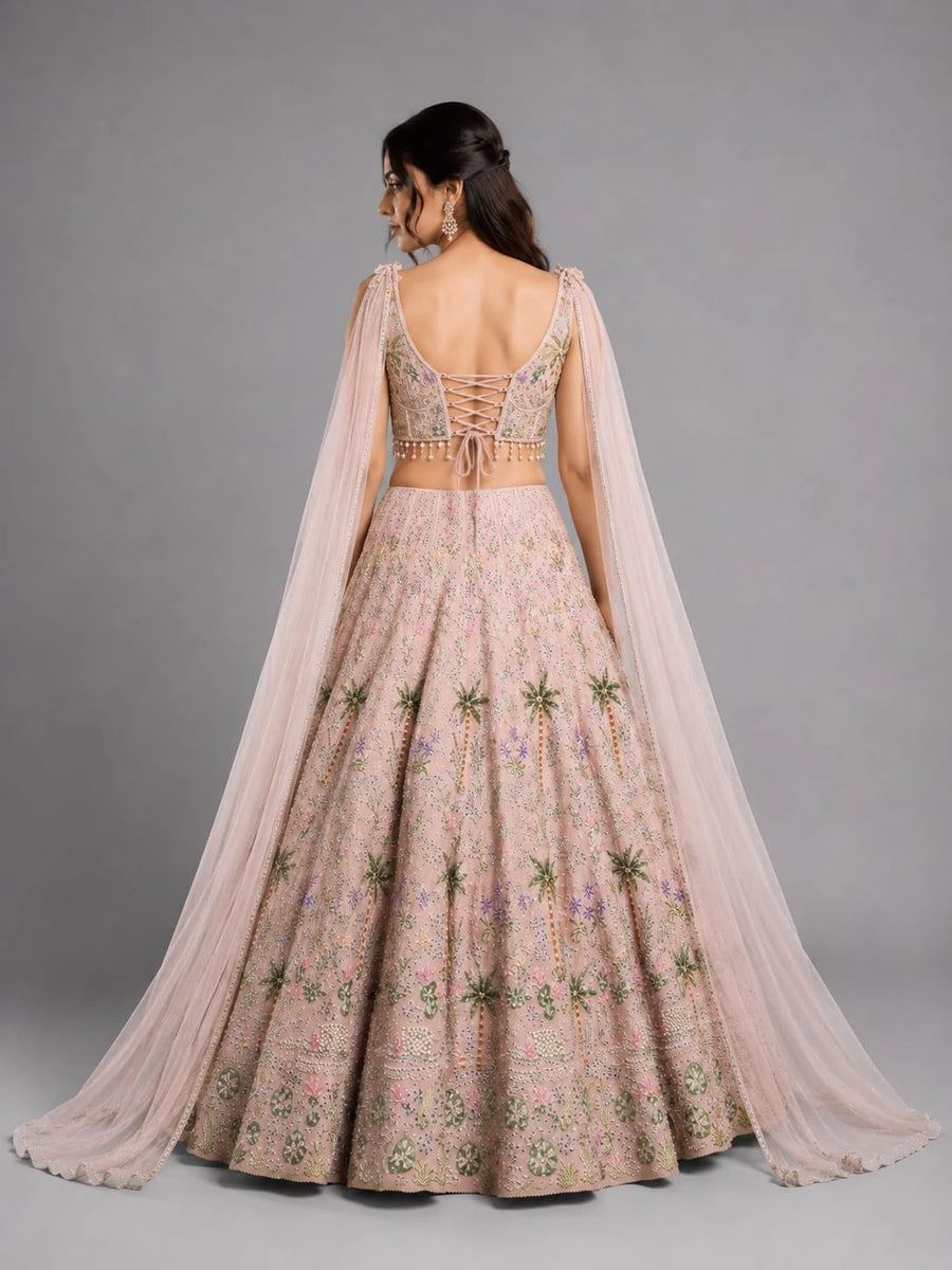 pink lehenga with dupatta