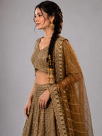 Brown wedding lehenga